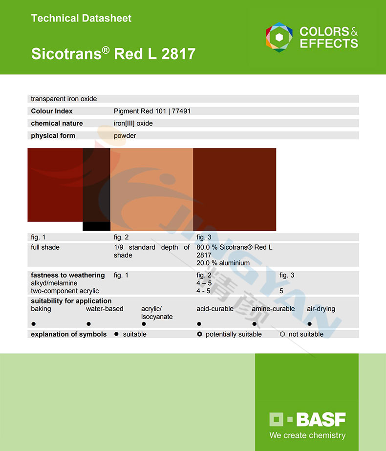 巴斯夫L2817透明氧化鐵紅技術(shù)說明書